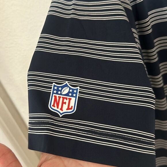 Nike Mens Blue White Stripes NFL‎ On Feild Apparel Dri-Fit Polo Shirt XL - Picture 3 of 7